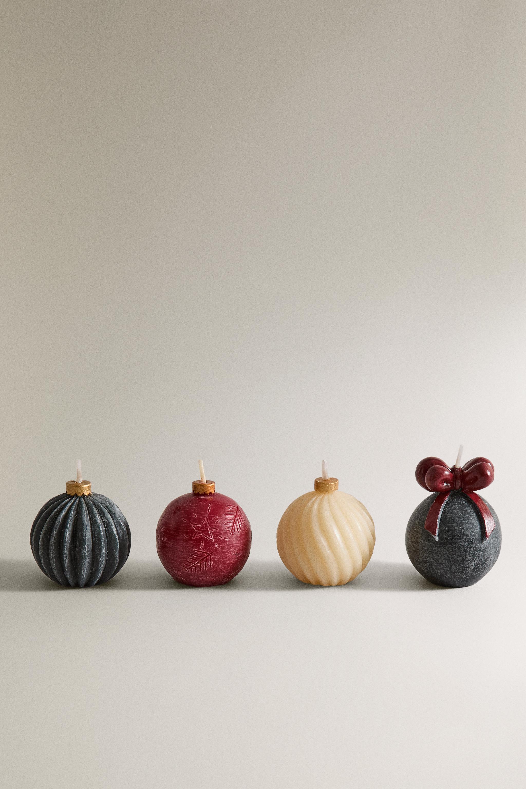 SET OF GINGERBREAD SCENTED CANDLE BALLS (SET OF 4)